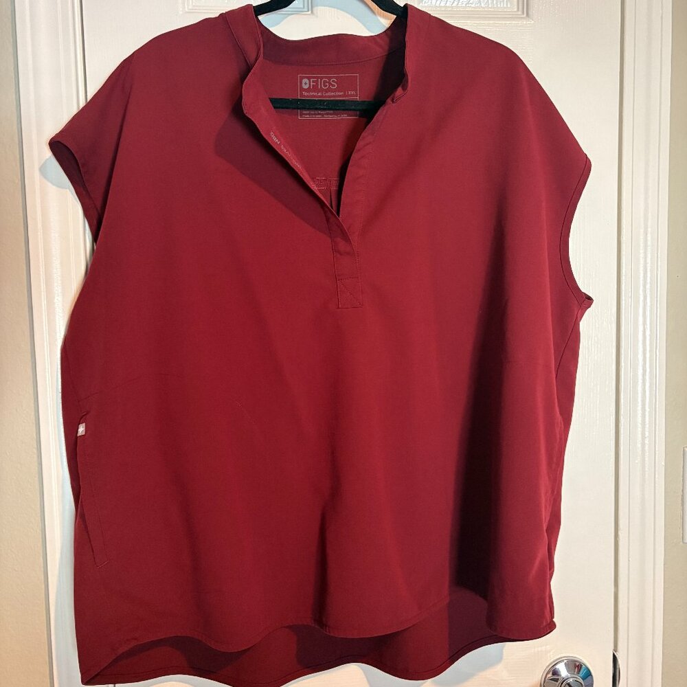 Burgundy Rafaela Oversized Scrub Top